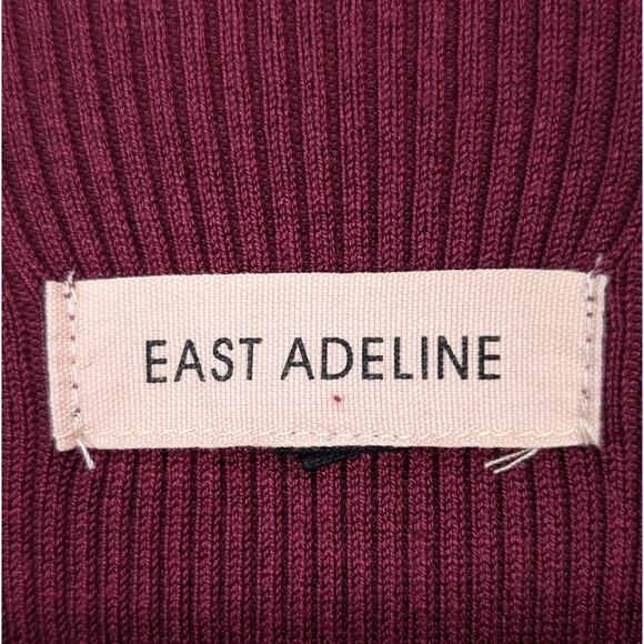 Women’s Burgundy Maroon Knit Mock Turtleneck Cold Shoulder Dark Academia Top - Picture 5 of 6